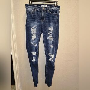 Buckle BKE Payton Ripped Skinny Jeans in Dark Blue
